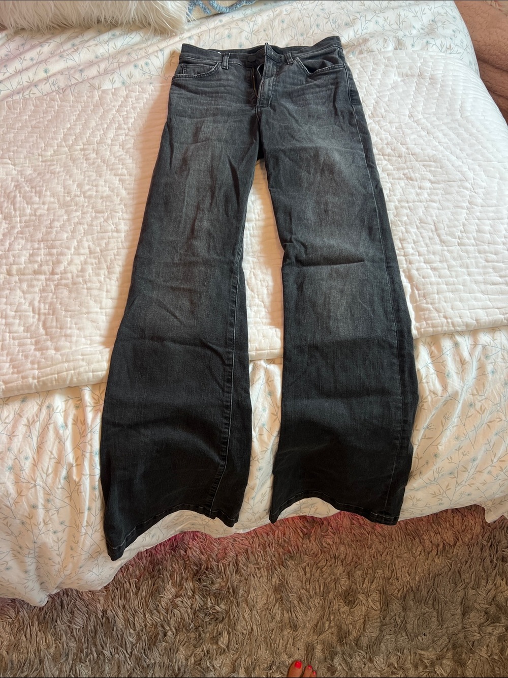 Joe's Jeans Black Flare Wide-Leg Jeans
